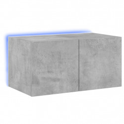 Ścienna szafka TV z LED, szarość betonu, 60x35x31 cm