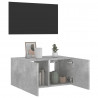Ścienna szafka TV z LED, szarość betonu, 60x35x31 cm