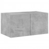 Ścienna szafka TV z LED, szarość betonu, 60x35x31 cm