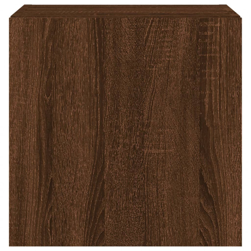 Ścienne szafki TV z LED, 2 szt., brązowy dąb, 40,5x35x40 cm