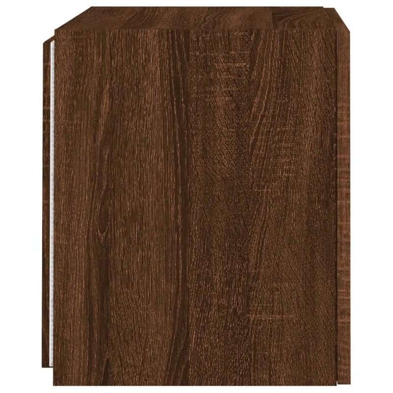 Ścienne szafki TV z LED, 2 szt., brązowy dąb, 40,5x35x40 cm