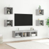 7-częściowy zestaw mebli TV z LED, szarość betonu