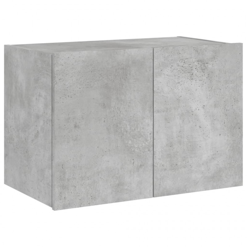 Ścienna szafka TV z LED, szarość betonu, 60x35x41 cm