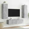 Ścienna szafka TV z LED, szarość betonu, 60x35x41 cm