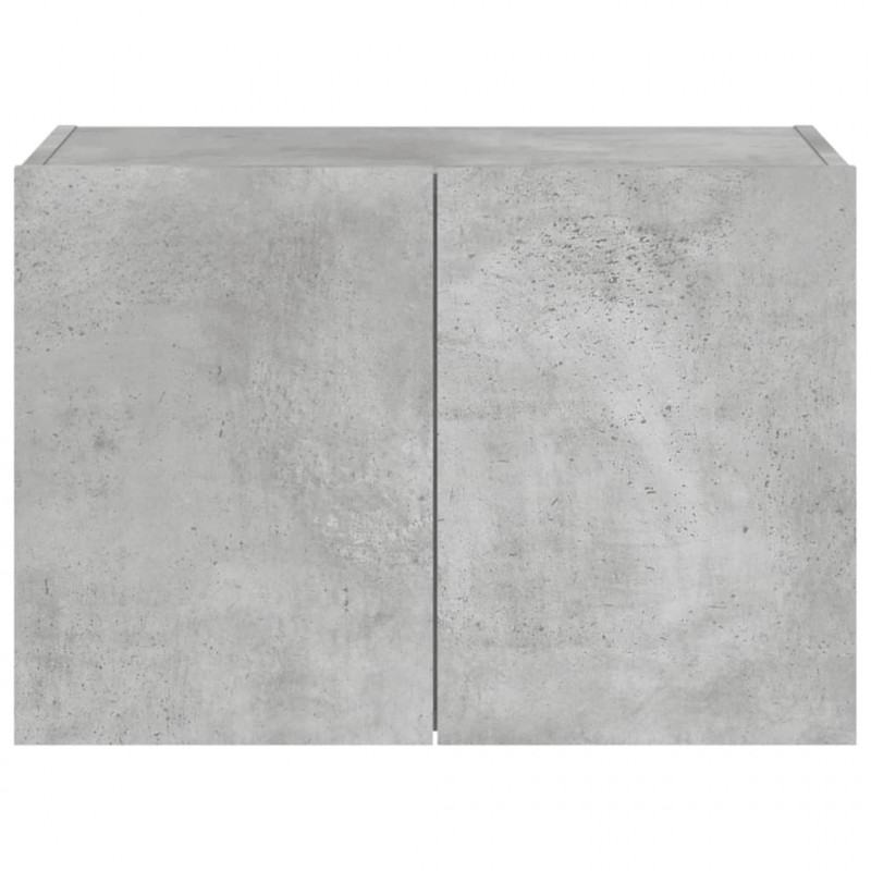 Ścienna szafka TV z LED, szarość betonu, 60x35x41 cm