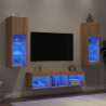 5-częściowy zestaw mebli TV z LED, dąb sonoma