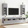 Szafka TV, z LED, szary dąb sonoma, 30,5x30x90 cm