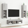 5-częściowy zestaw mebli TV z LED, szary dąb sonoma