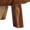 Ławka brązowo-biała, 110x30x45 cm, naturalna kozia skóra