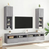 Szafki TV, z LED, 2 szt., szary dąb sonoma, 30,5x30x102 cm