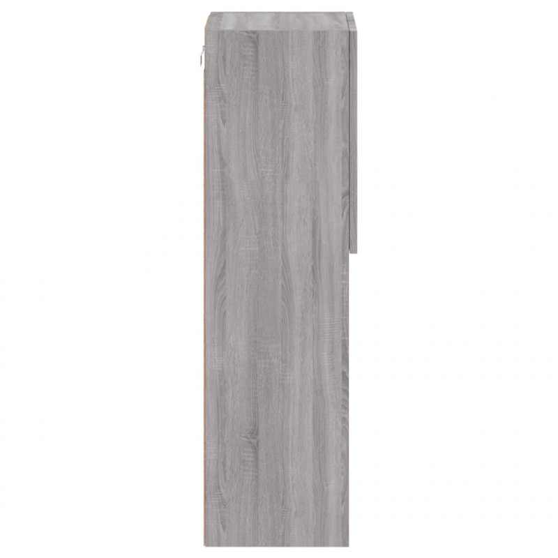 Szafki TV, z LED, 2 szt., szary dąb sonoma, 30,5x30x102 cm