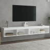 Szafki TV, z LED, 2 szt., białe, 100x30x30 cm