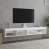 Szafki TV, z LED, 2 szt., białe, 100x30x30 cm