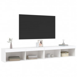 Szafki TV, z LED, 2 szt., białe, 100x30x30 cm