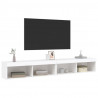 Szafki TV, z LED, 2 szt., białe, 100x30x30 cm