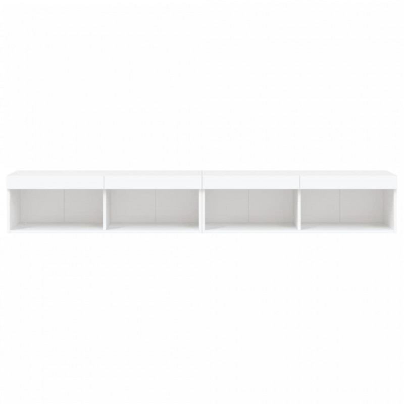 Szafki TV, z LED, 2 szt., białe, 100x30x30 cm