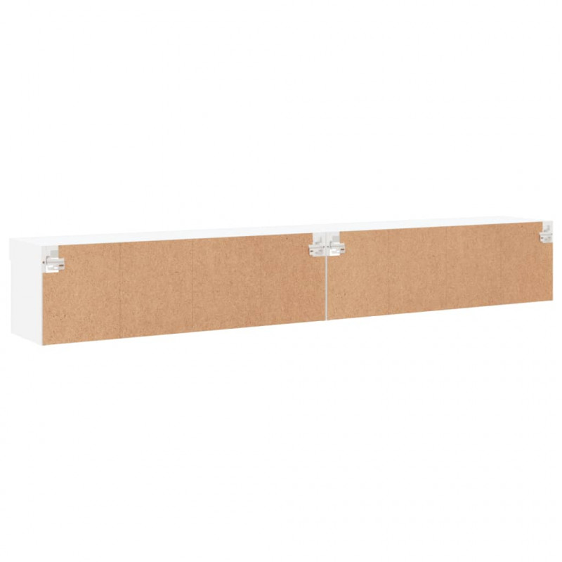 Szafki TV, z LED, 2 szt., białe, 100x30x30 cm