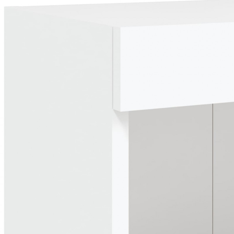 Szafki TV, z LED, 2 szt., białe, 100x30x30 cm