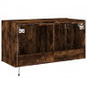 Ścienna szafka TV z LED, przydymiony dąb, 80x35x41 cm