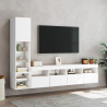 4-cz. zestaw mebli TV z LED, biały, materiał drewnopochodny