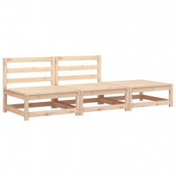 Sofa ogrodowa bez podłokietników, z podnóżkiem, drewno sosnowe