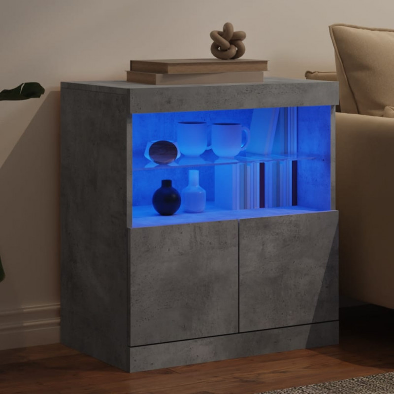 Szafka z oświetleniem LED, szarość betonu, 60x37x67 cm