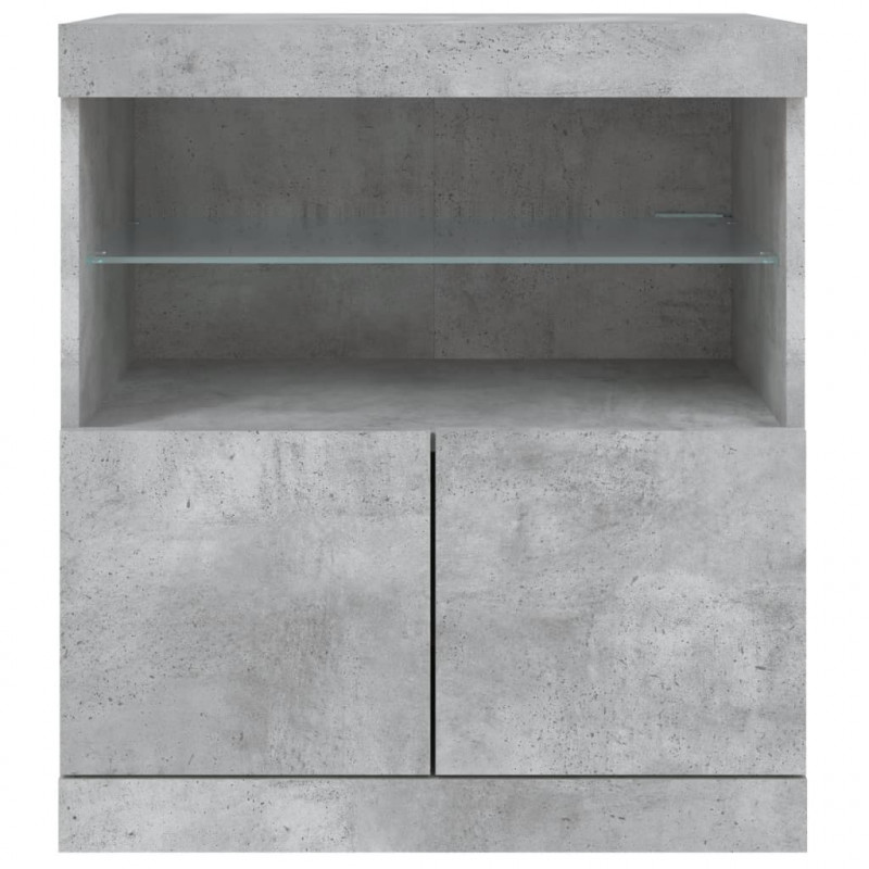 Szafka z oświetleniem LED, szarość betonu, 60x37x67 cm