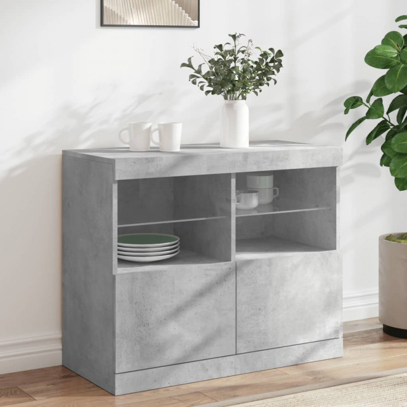 Szafka z oświetleniem LED, szarość betonu, 81x37x67 cm