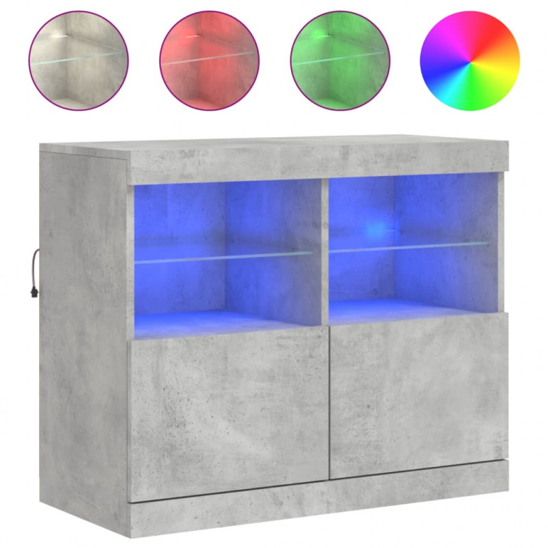 Szafka z oświetleniem LED, szarość betonu, 81x37x67 cm