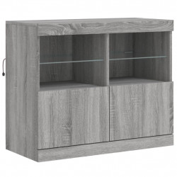Szafka z oświetleniem LED, szary dąb sonoma, 81x37x67 cm