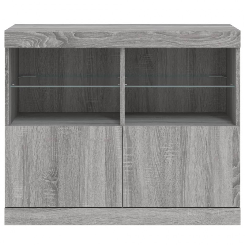 Szafka z oświetleniem LED, szary dąb sonoma, 81x37x67 cm