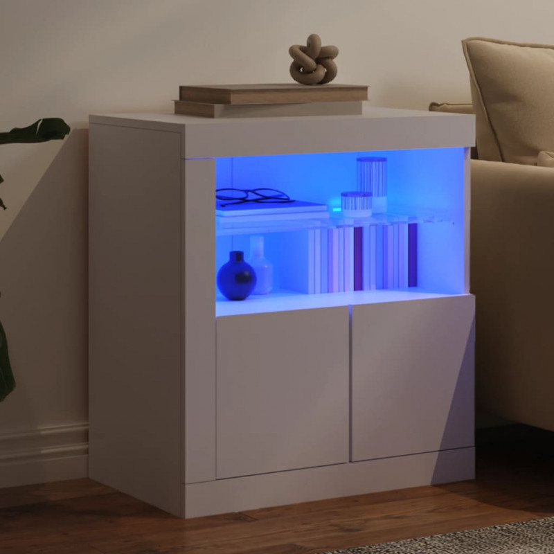 Szafka z oświetleniem LED, biała, 60,5x37x67 cm