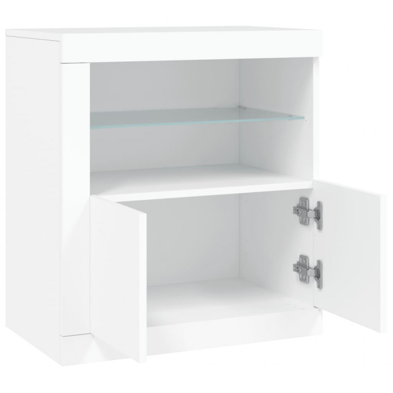 Szafka z oświetleniem LED, biała, 60,5x37x67 cm