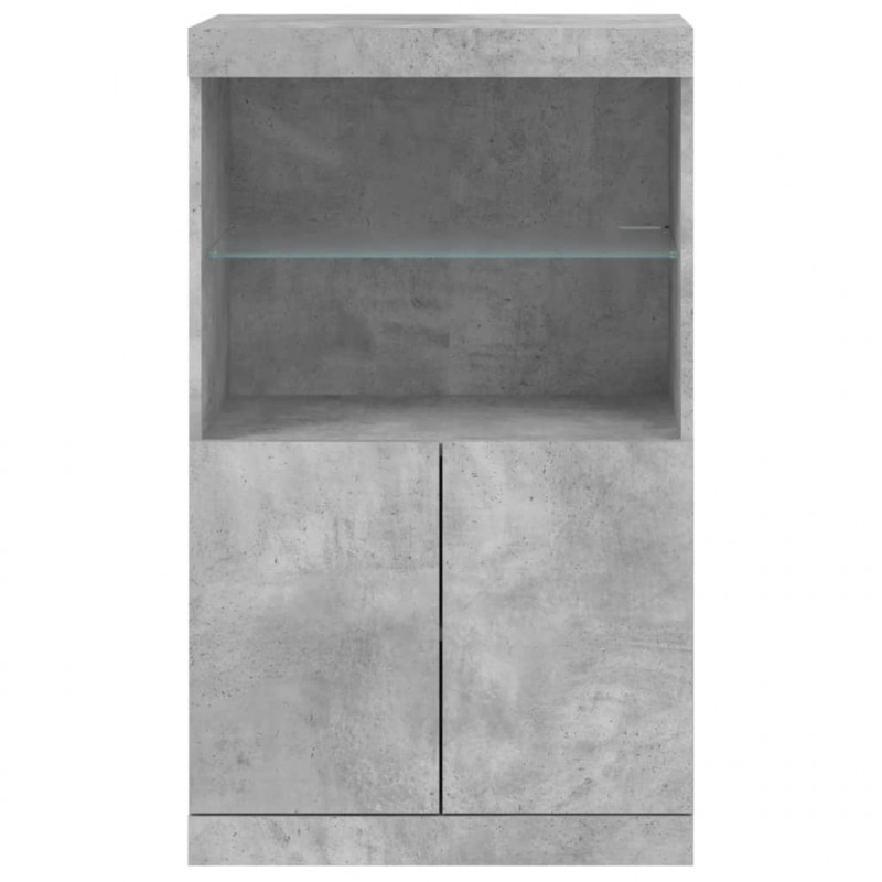 Szafka z oświetleniem LED, szarość betonu, 60,5x37x100 cm