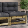 Sofa ogrodowa bez podłokietników, z poduszkami, sosnowa