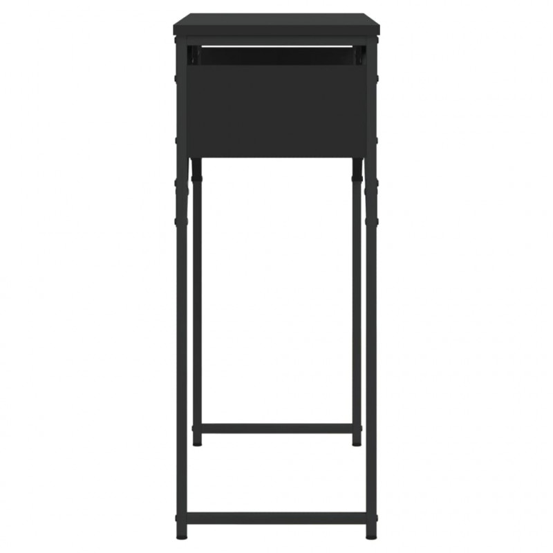 Stolik konsolowy z półką, czarny, 75x30x75 cm