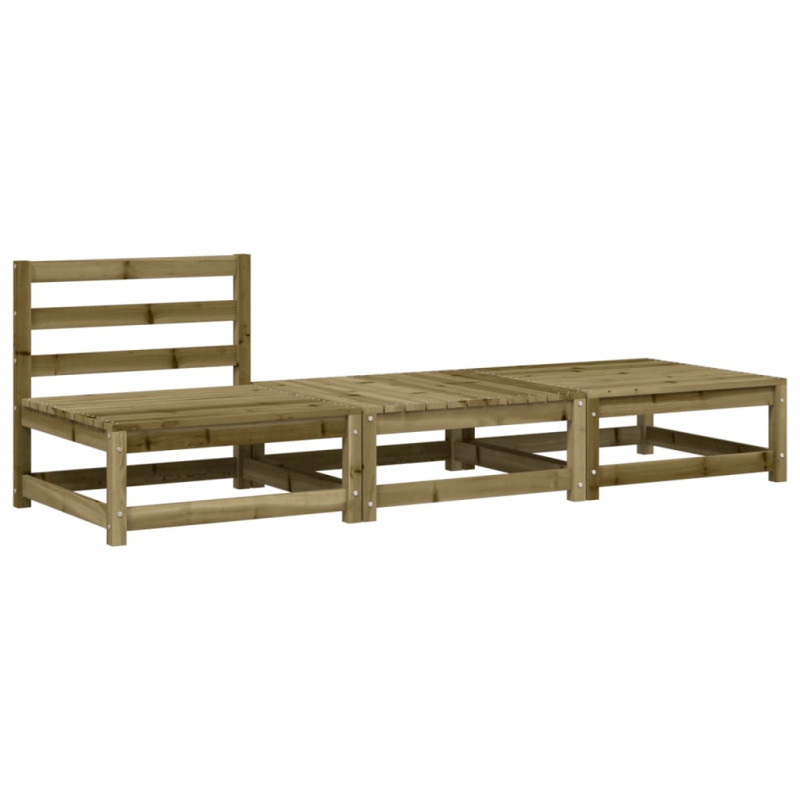 Ogrodowa sofa bez podłokietników, z poduszkami i podnóżkami