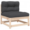 Ogrodowa sofa bez podłokietników, z poduszkami i podnóżkami