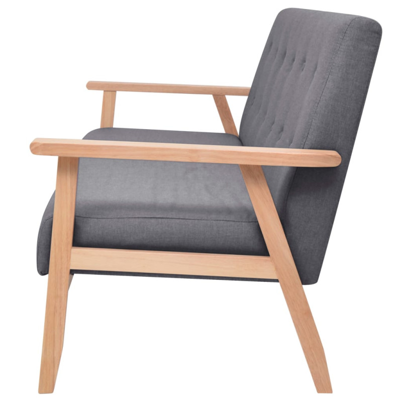 3-częściowy zestaw wypoczynkowy, tkanina, ciemnoszary