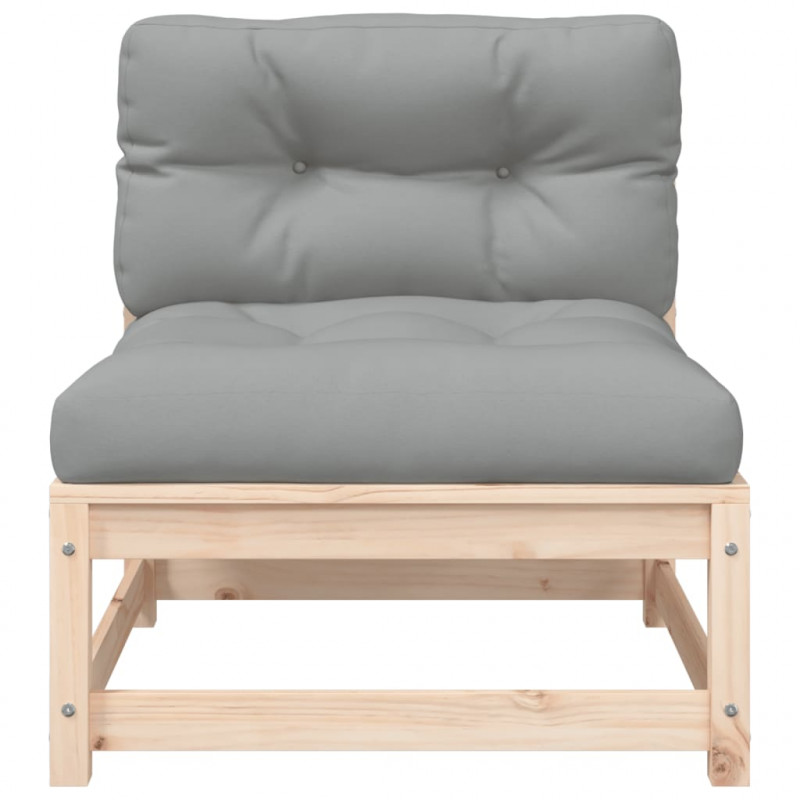 Ogrodowa sofa bez podłokietników, z poduszkami, drewno sosnowe