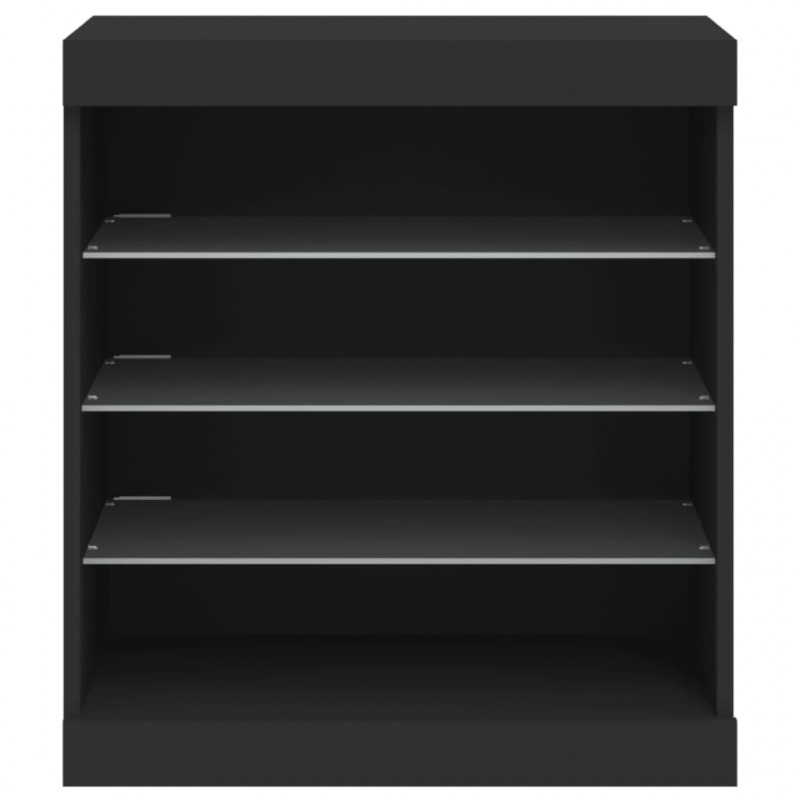 Szafka z oświetleniem LED, czarna, 60,5x37x67 cm