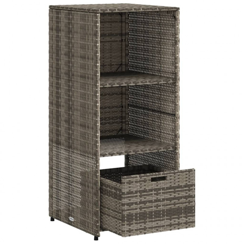 Szafka ogrodowa, szara, 50x55x115 cm, polirattan