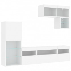 6-częściowy zestaw mebli TV z LED, biały