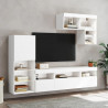 6-częściowy zestaw mebli TV z LED, biały