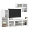 6-częściowy zestaw mebli TV z LED, biały