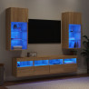 5-częściowy zestaw mebli TV z LED, dąb sonoma