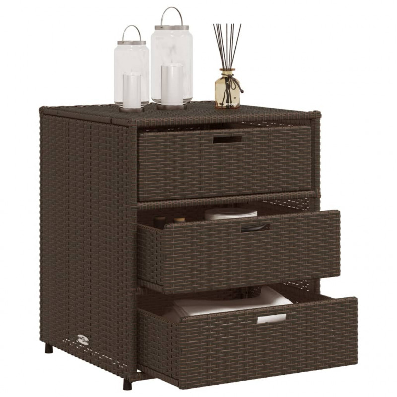 Szafka ogrodowa, brązowa, 55x59x69 cm, polirattan