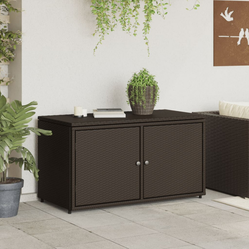 Szafka ogrodowa, brązowa, 110x55x60,5 cm, polirattan