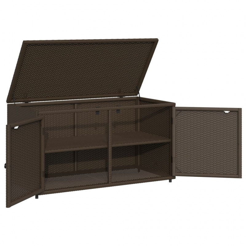 Szafka ogrodowa, brązowa, 110x55x60,5 cm, polirattan