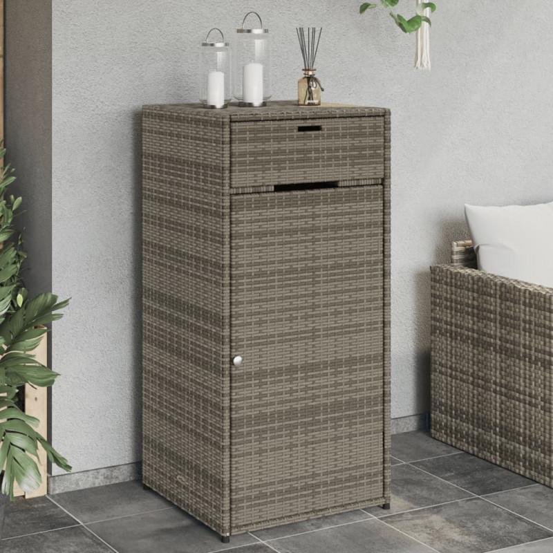 Szafka ogrodowa, szara, 55x55x111 cm,polirattan